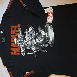 Marvel Black and Red Graphic Long Sleeve Tee